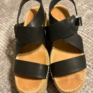Rag & Bone Black Espadrille Leather Sandals
